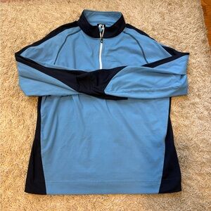 FootJoy Blue and Navy Quarter-Zip Sweatshirt